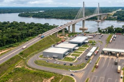 Proyección digital de lo que será el puente que unirá Guayaramerín (Bolivia) y Guajará-Mirim (Brasil).