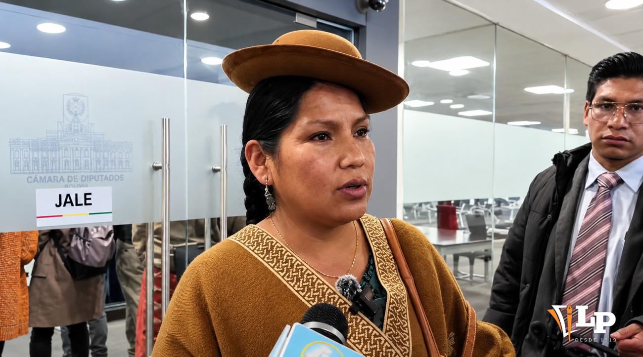 La senadora Crispín en conferencia de prensa