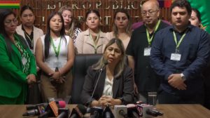 Conferencia de prensa brindada por la nueva fiscal departamental de Santa Cruz, Mabel Andrade