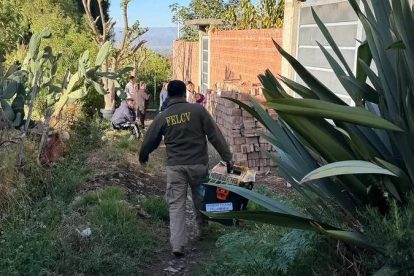 Oficial de la FELCV ingresando al lugar del hecho
