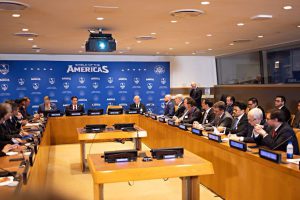 Una reunión previo del Escudo de las Américas