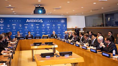 Una reunión previo del Escudo de las Américas