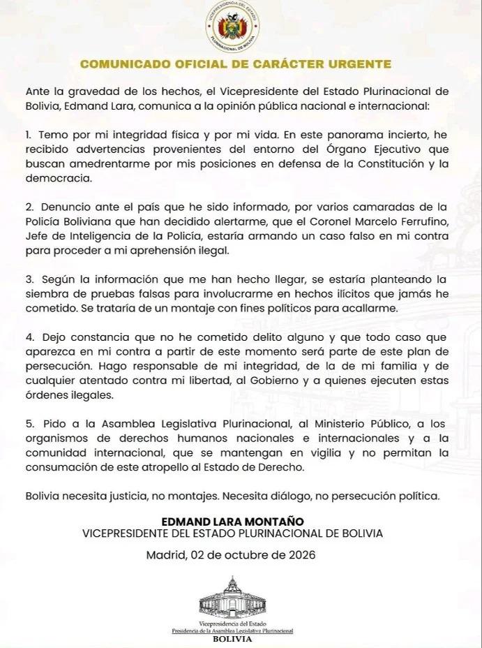 Comunicado oficial
