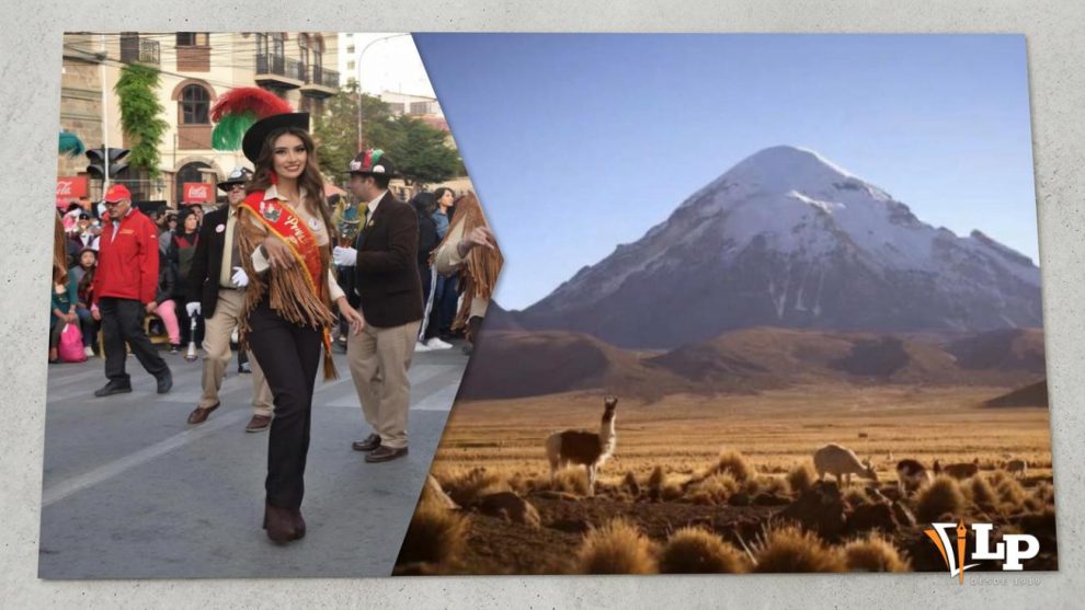 morena y al lado el Sajama
