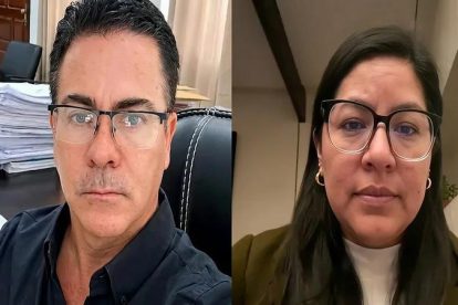 Nuevo Fiscal General Interino del Estado, Armando Urioste, y la diputada Lissa Claros.