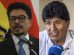 El ministro de la Presidencia, Fernando Aramayo (iz) y el expresidente Evo Morales (d)