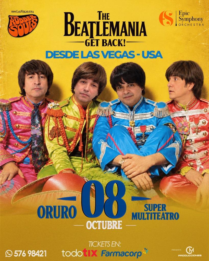 Afiche de ‘The Beatlemania - Get Back!’ en Oruro