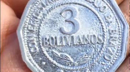Una moneda de 3 bolivianos