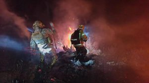 bomberos en incendio