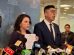La diputada Cabrera y el diputado Soliz en conferencia de prensa