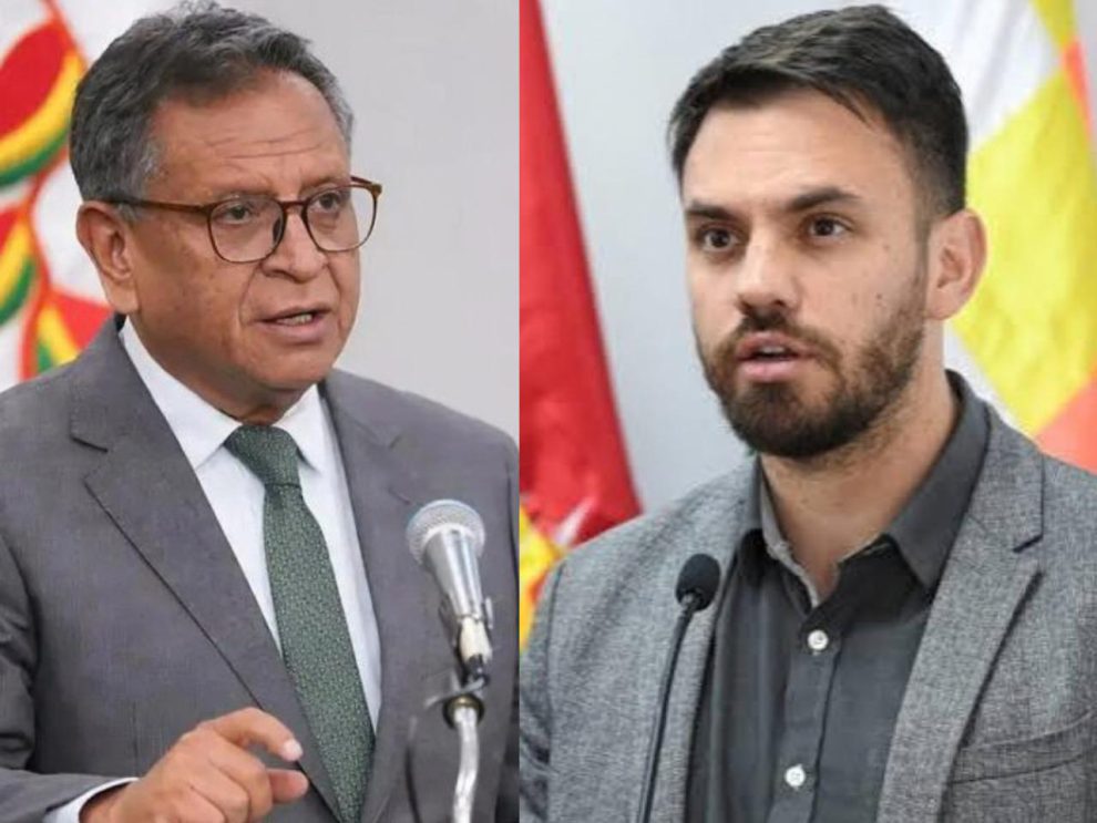 El ministro de Gobierno, Marco Antonio Oviedo junto a la exautoridad Eduardo Del Castillo