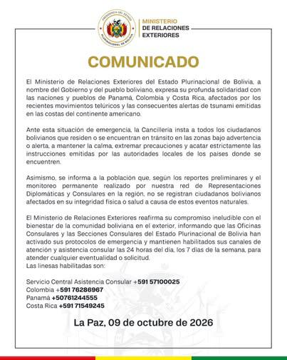 Comunicado Cancillería