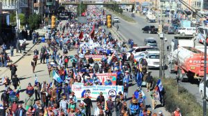 Marcha evista llegando a El Alto en 2026