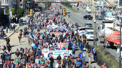 Marcha evista llegando a El Alto en 2026