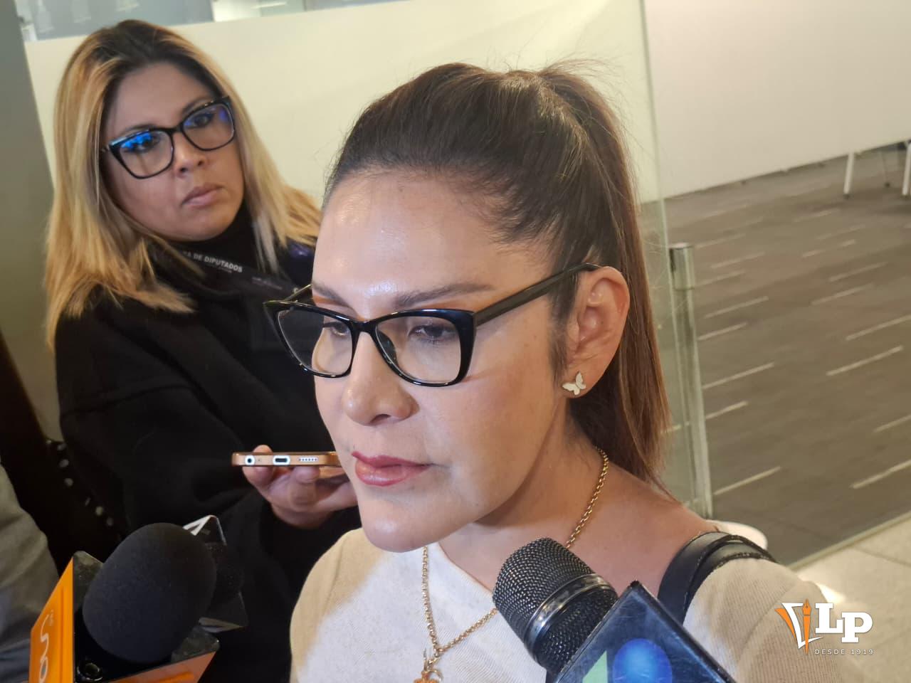 La diputada Rivero en conferencia de prensa