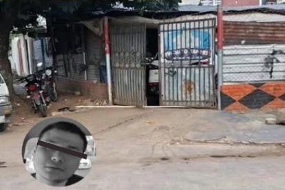 Taller mecanico donde acribillaron a Johan