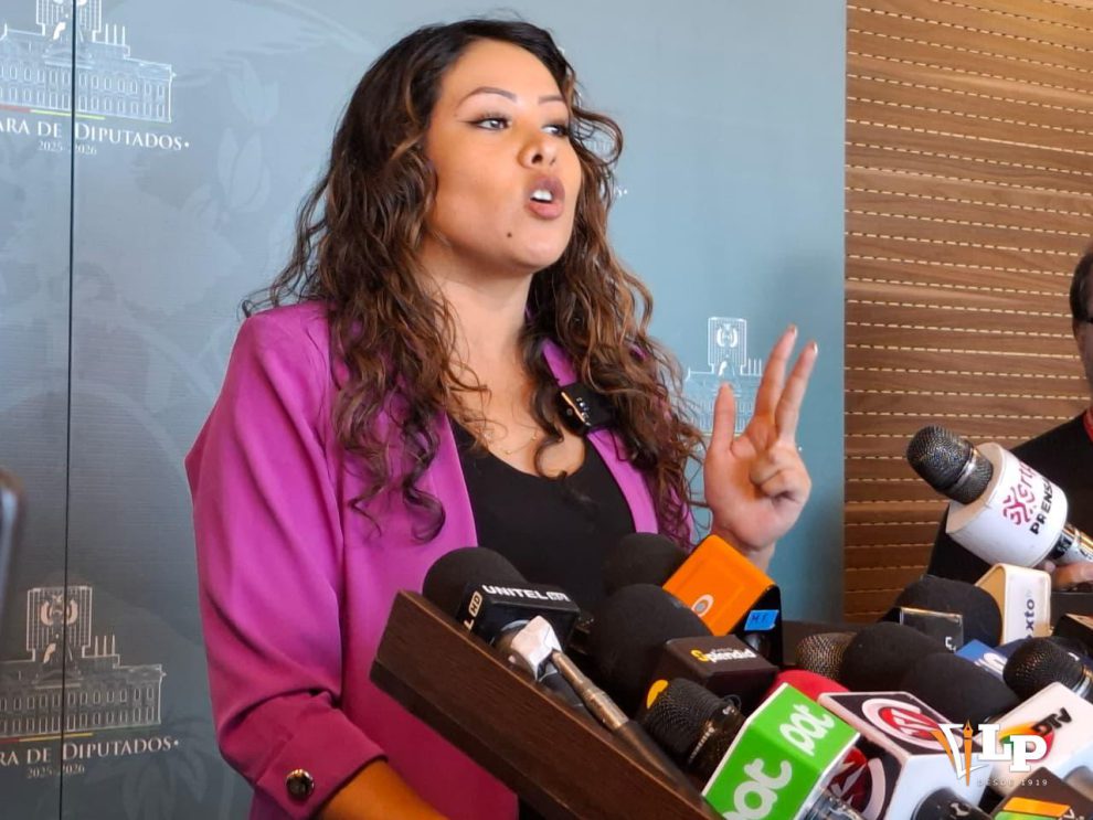 La diputada Jiménez en conferencia de prensa