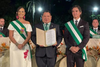 La presidenta del Concejo Municipal, Luisa Nayar, ex fiscal general del Estado Róger Mariaca y el alcalde de Santa Cruz de la Sierra, ‘Mamén’ Saavedra.