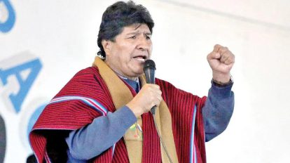 Evo Morales en un acto pública