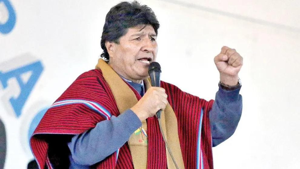 Evo Morales en un acto pública