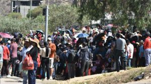 La concentración de la marcha evista en Cochabamba