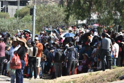 La concentración de la marcha evista en Cochabamba