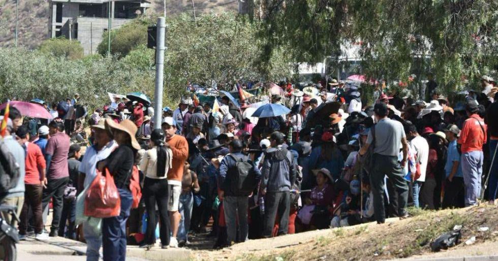 La concentración de la marcha evista en Cochabamba