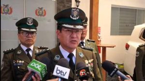 El comandante de la Policía Boliviana, Adrián Álvarez