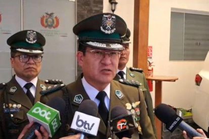 El comandante de la Policía Boliviana, Adrián Álvarez