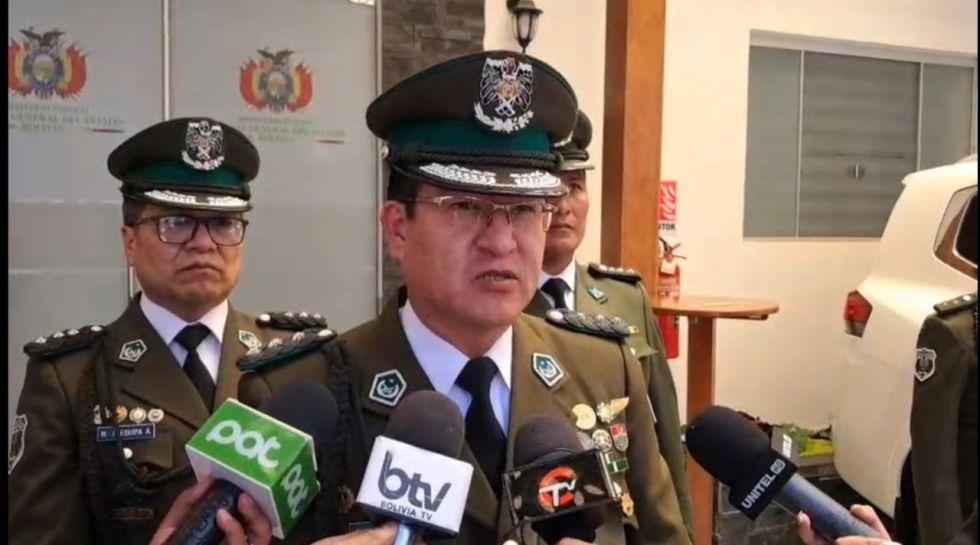 El comandante de la Policía Boliviana, Adrián Álvarez