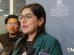 La diputada Claros en conferencia de prensa