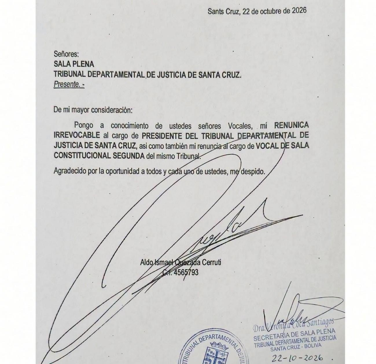 carta de renuncia