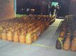 Las garrafas de GLP incautadas.