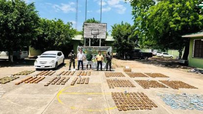 Los 673 paquetes de marihuana hallados en la vivienda de Puerto Quijarro.