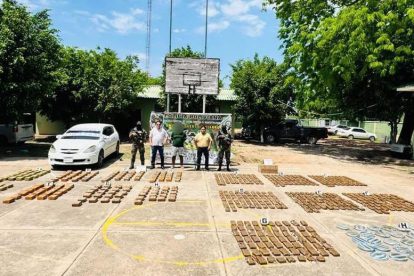 Los 673 paquetes de marihuana hallados en la vivienda de Puerto Quijarro.