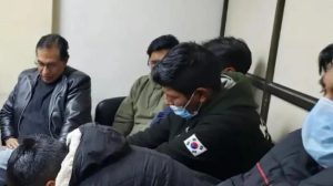 Los implicados durante su audiencia cautelar