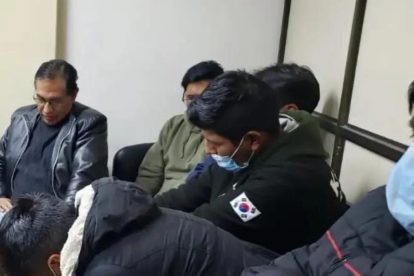 Los implicados durante su audiencia cautelar