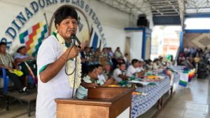 Evo Morales en el congreso de Evo Pueblo que se realiza en Lauca Ñ