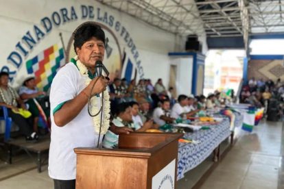Evo Morales en el congreso de Evo Pueblo que se realiza en Lauca Ñ