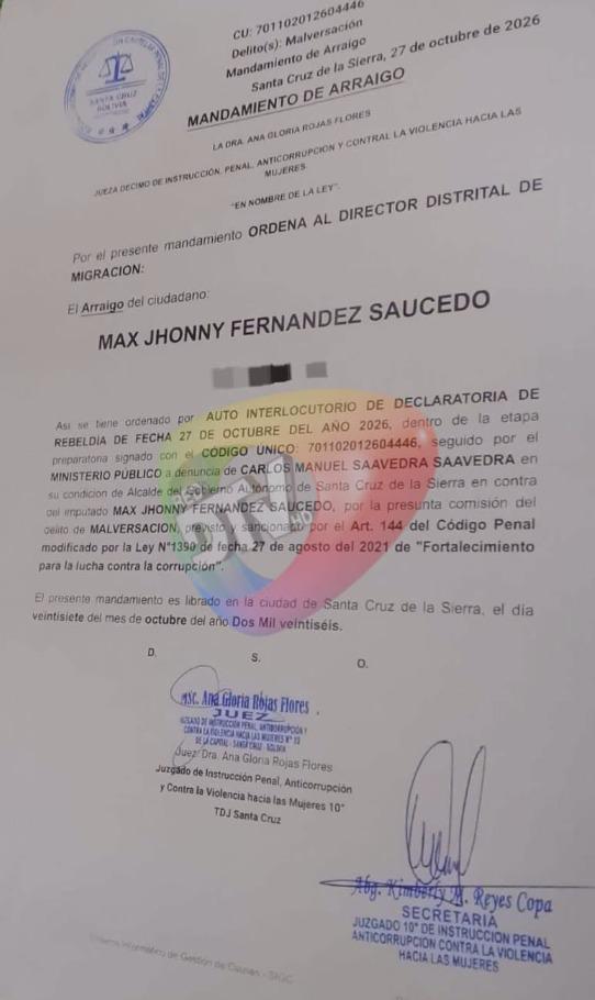 Mandamiento de arraigo