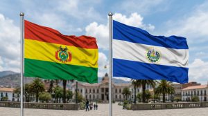 banderas de Bolivia y El Salvador