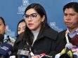 La diputada Claros en conferencia de prensa