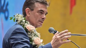 El Presidente Paz en un acto público